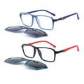 Wholesale TR90 Grey Clip-On Optical Frames with Polarized Blue Lenses 12\" Lens Lightweight Flexible Hinge Solid Pattern Glasses