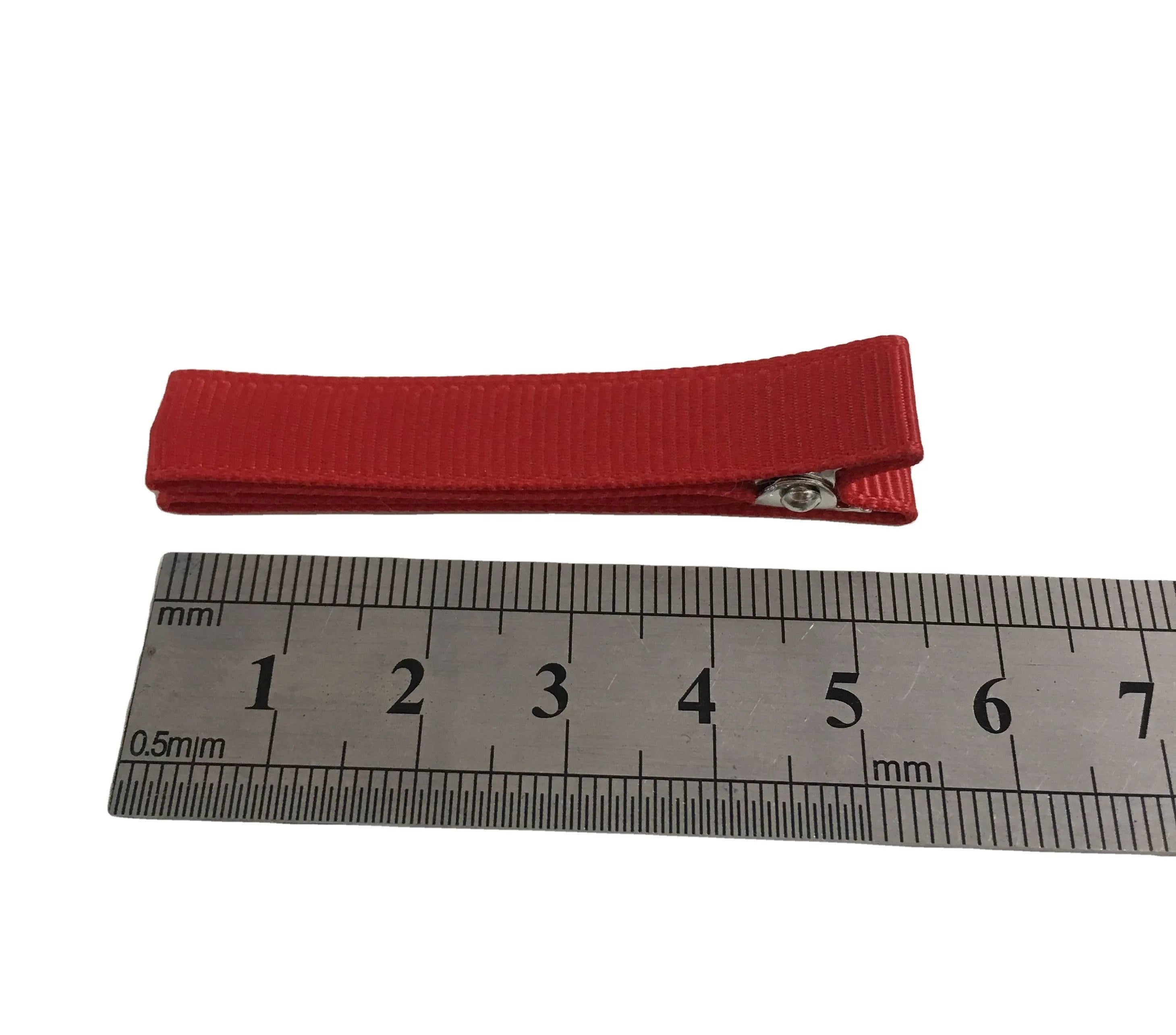 Non Slip Grosgrain Ribbon Wrapped Lined Alligator Hair Clip With No Teeth
