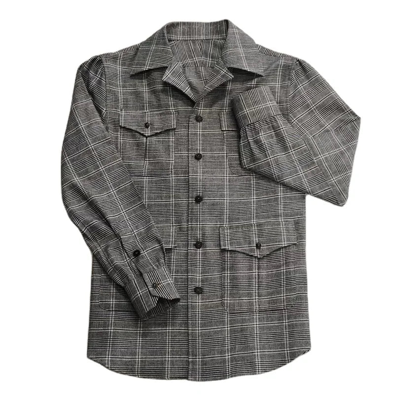 Spring and Autumn New Men's Plaid Shirt Long-sleeved Loose Cotton Shirt Casual Custom Men's Clothing