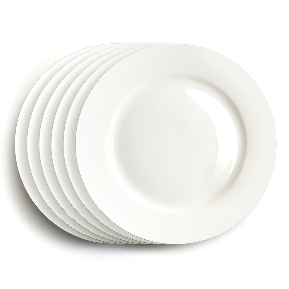 White Wedding Salad Dessert Plates8 Inch Fine Bone China Sweet PlatesRound Pastry Appetizer Dishes Plate