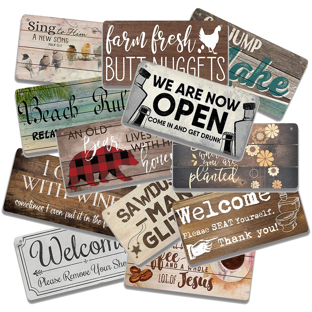 Custom Wooden Sign Rustic Decorative Wall Plaque Made of Wood Material for Home Decor Hanging Wood Wall Sign