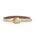 Genuine Leather Women's Belt - Korean Style Versatile Waist Belt for Pants Decorative Slimming Waistband with Gold Buckle