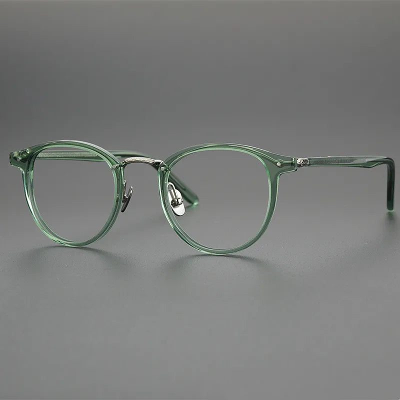 Shenzhen Factory Titanium Acetate Eye Glasses Japan Optical Frame Handmade Retro Reading Eyewear Acetate High-end Crafts Glasses