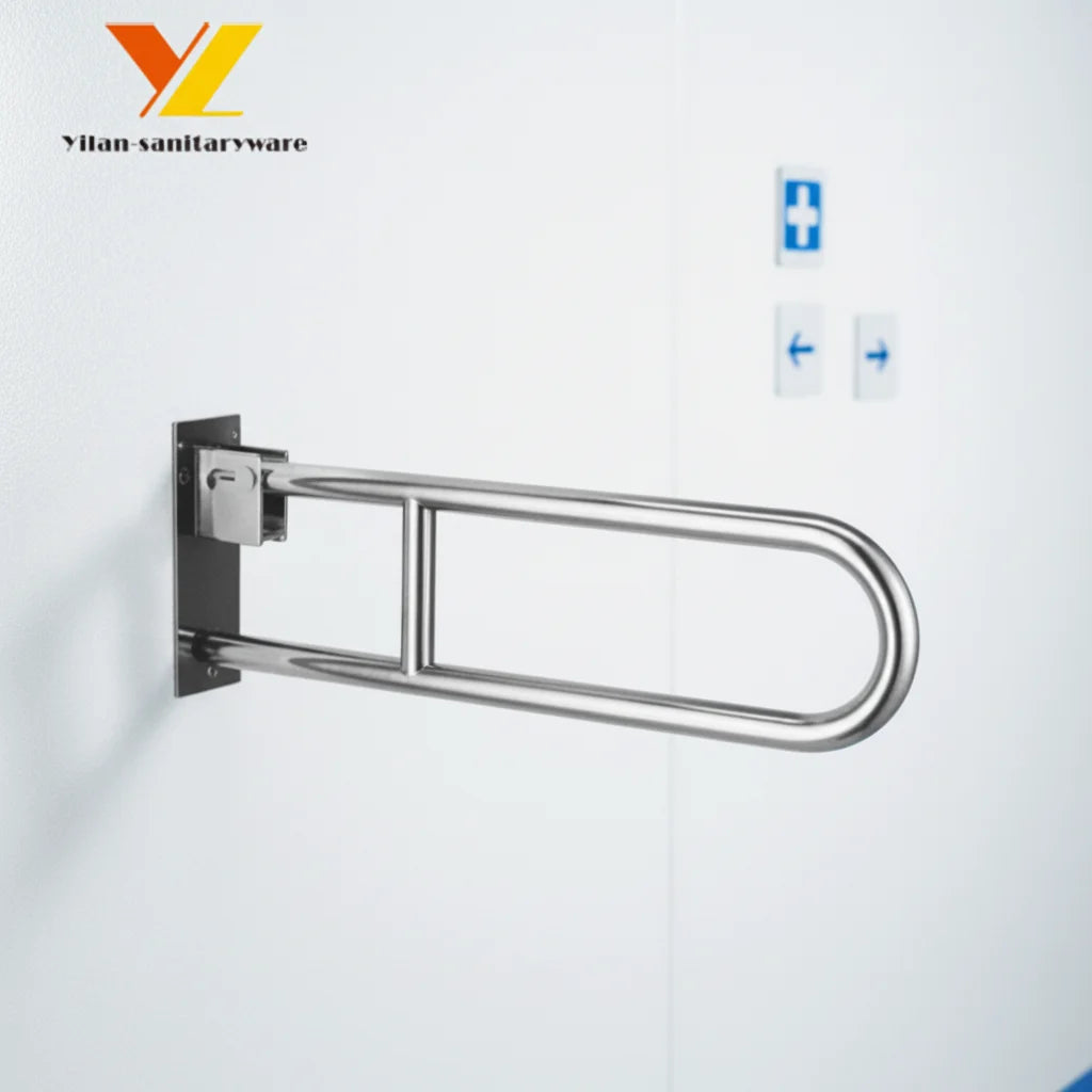 U-Shape Stainless Steel Bathroom Foldable Grab Bar
