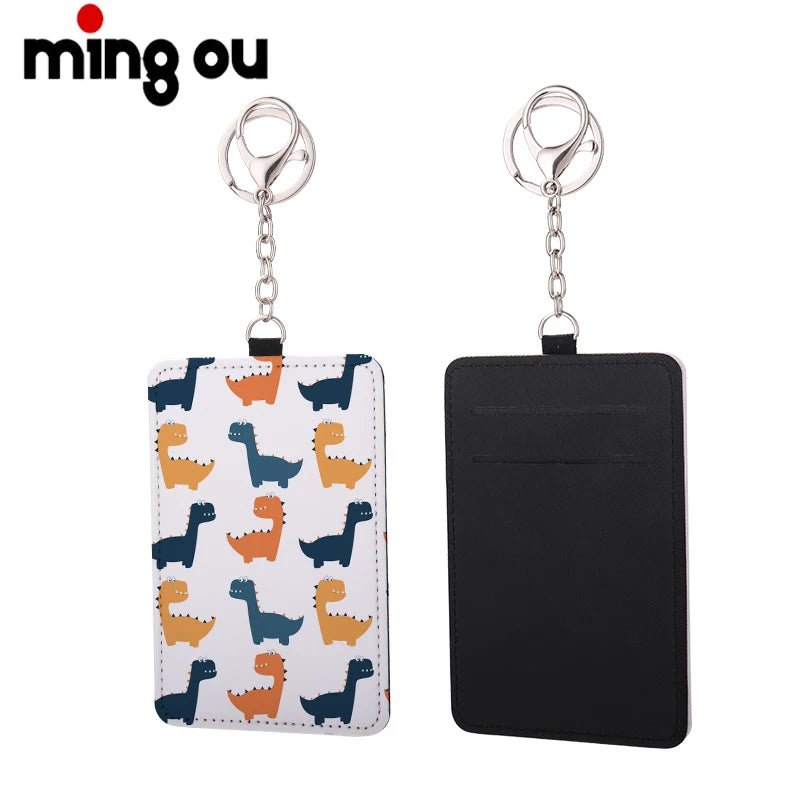 Promotional Gift Souvenir Key Holder Single-sided Sublimation Blank Leather Card Holder Keychain
