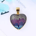 Wholesale Fashion 925 Sterling Silver Pendants 2 Tone Plated Multicolor Pave Setting Love Heart Pendant