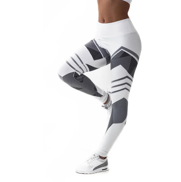 Explosive New Four-needle Six-Thread Digital Printing Yoga Leggings Breathable Casual Style with High Waist and Seamed Buttocks