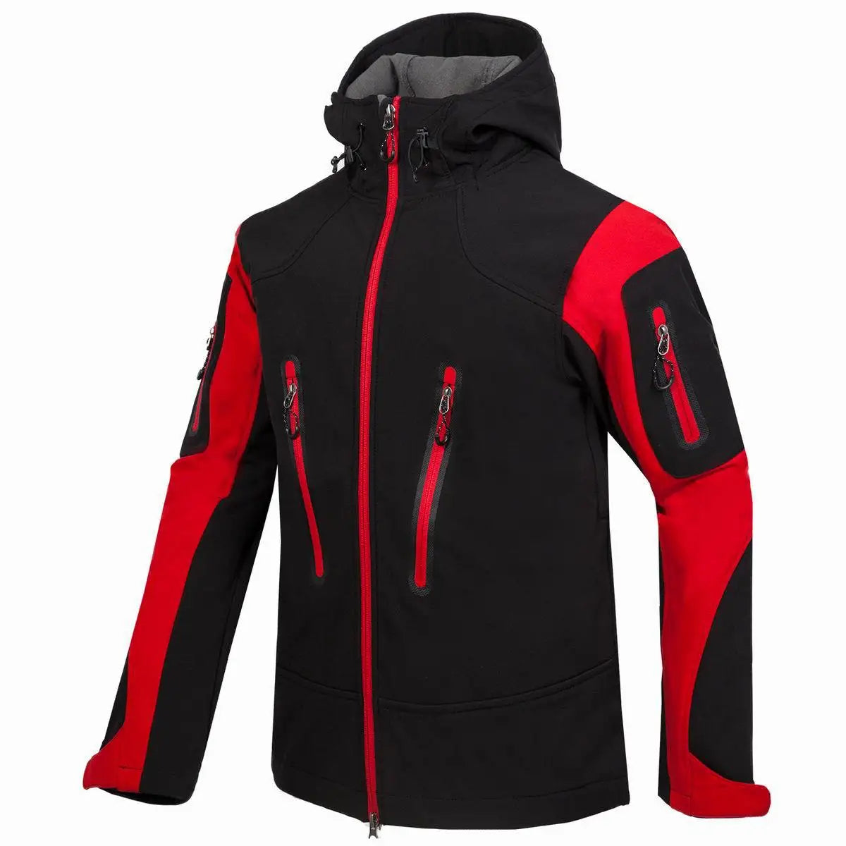 Custom Men's Softshell Jacket Outdoor Sports Waterproof Warm Fleece Hooded Clothing Climbing Mountain Hiking Hunting Windproof