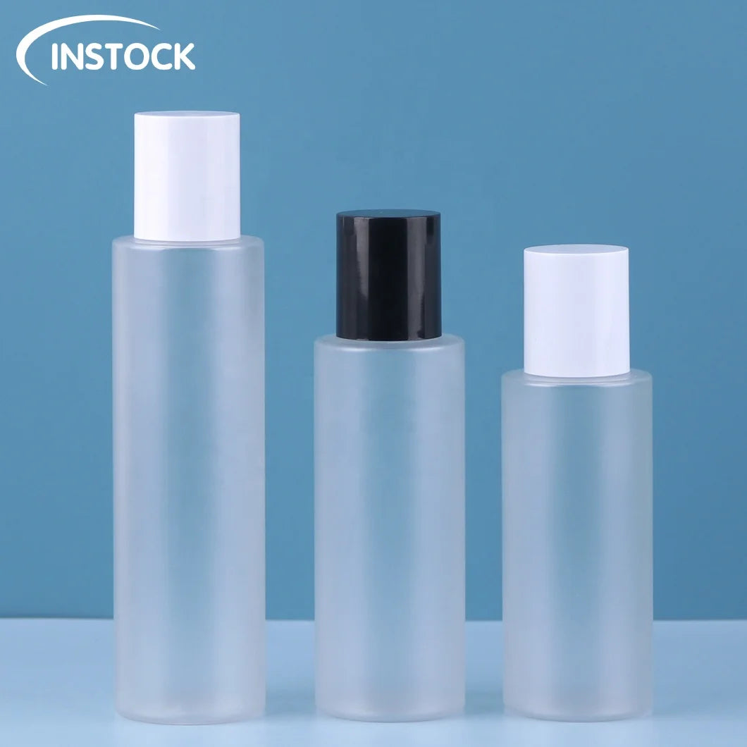 Wholesale Skincare Cosmetics Packaging Bottle Instock 100/120/150ml Frosted Essence Water Bottle PET Plastic Toner Bottles