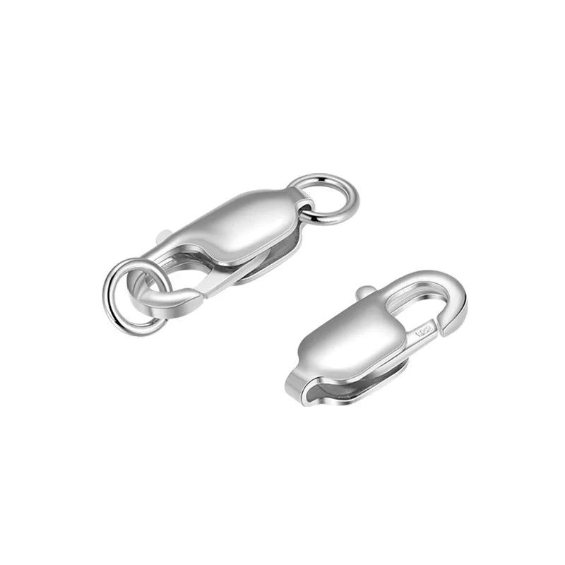 Wholesale S925 Diy Accessories 925 Sterling Silver square Lobster Clasp for Necklace Bracelet Jewelry Making in Stock