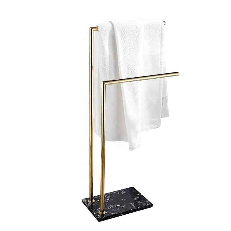 Floor Mounted Bathroom Towel Rack Freestanding Gold Towel Hanger Rack
