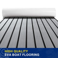 Gray Black EVA Foam Faux Teak Flooring Modern Design Waterproof Non-Skid T&G Installation Outdoor Use Brushed Boat Decks