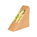 Custom Logo Biodegradable Kraft Grade Triple Window Sandwich Box Portable Lunch Takeaway Food Packaging with Embossing