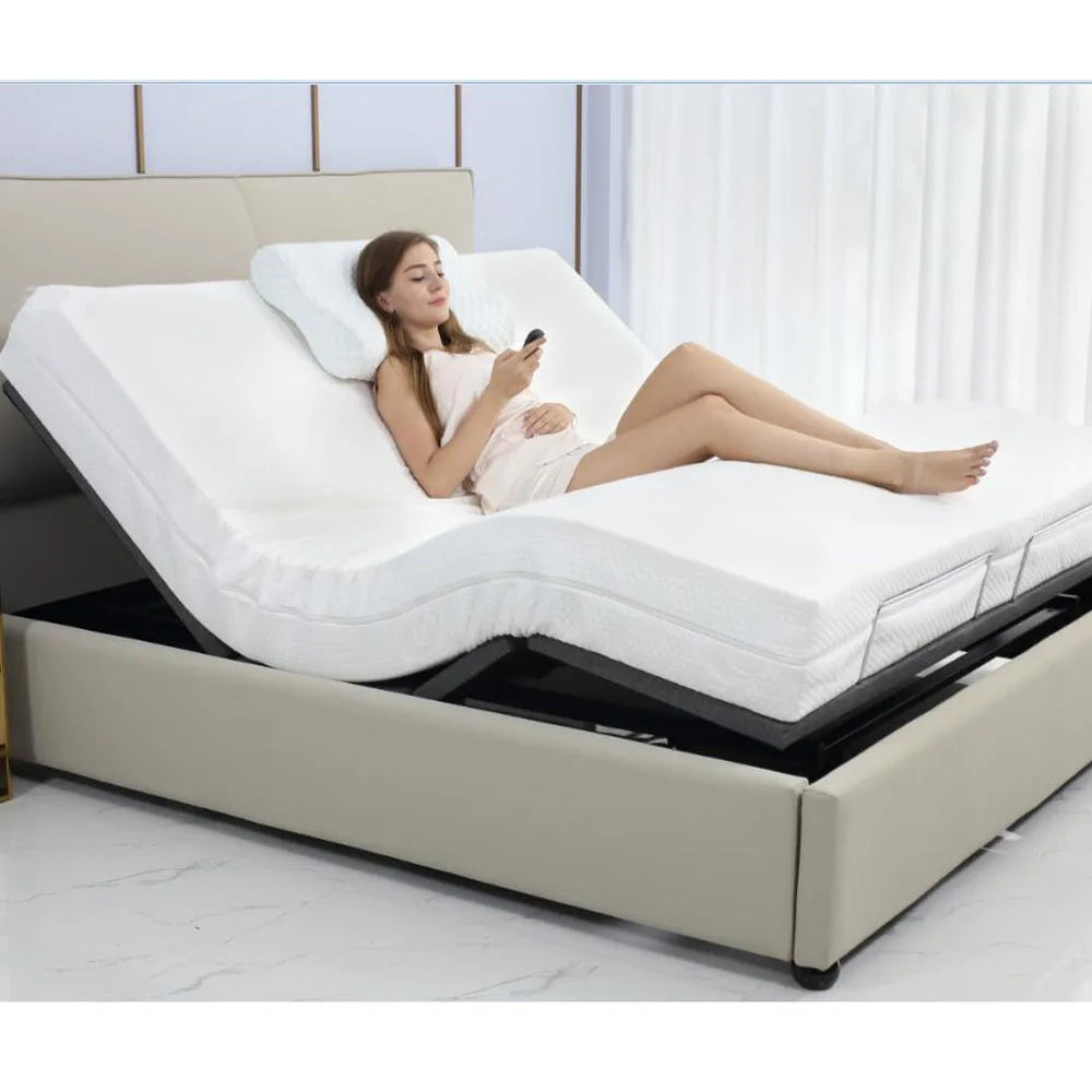 Modern Bedroom Furniture Electric Bed Base Remote Control Customize Size Adjustable Bed Frame