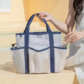 Custom Logo Portable Mesh Beach Tote Bag Lightweight Quick Dry Swimming Bag Beach Pool Gym & Shopping Organizer Bag
