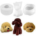 D-8154 Cute Teddy Puppy Silicone Candle Mold Lovely Tactic Dog Head Wax Mould Art Form for Candles Aromatherapy Handmade Crafts