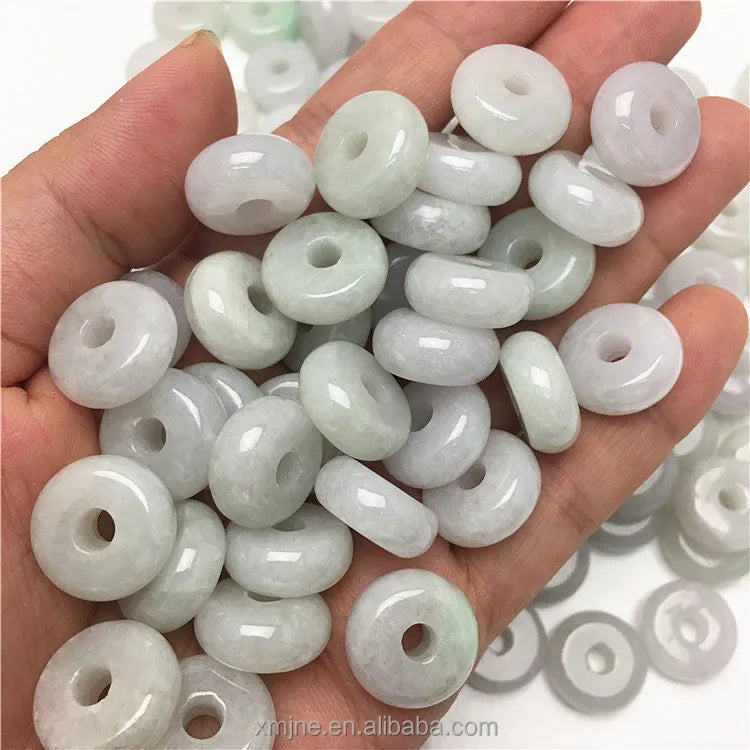 Myanmar Jade Grade a Waxy Kind of Small Buckle Jade Donut Pendant Pendant Jade Crafts Factory Wholesale