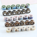 High Temperature Kiln 10mm Colorful Ceramic Charms Handmade Big Hole Flat Round Loose Beaded for DIY Jewelry Making Accessories