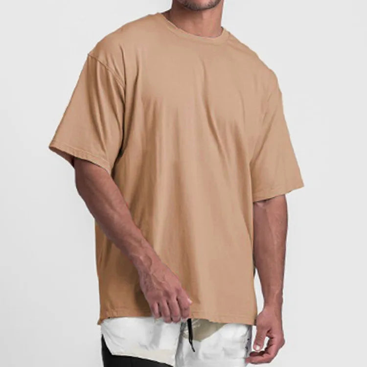 Wholesale High Quality Custom Logo Cotton Solid Color Tshirts Plus Size Short Sleeved T Shirts for Men