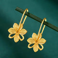 Plated Chinese Valentine's Day Gifts Beauty Alluvial Gold Female Ear Hook Frosted Flower Earrings Gift
