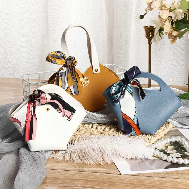 New Wedding Candy Boxes Bag Candy Leather Wedding Gift Set Wedding Gifts for Guests Souvenirs