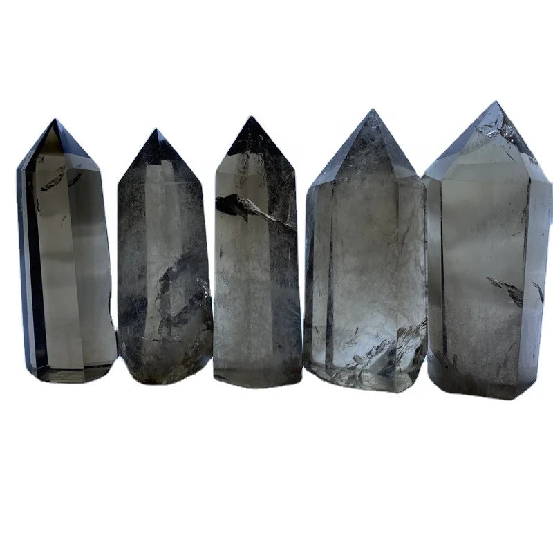 Gemstone Healing Crystal Wholesale Natural Smoky Quartz Point Crystal Tower Elegant Home Decoration Crafted Stone