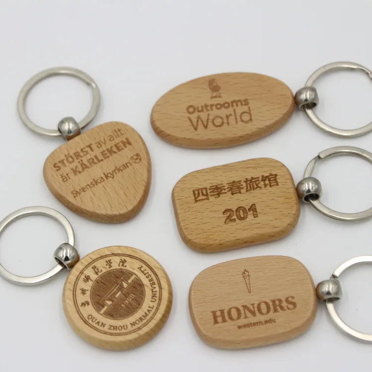 Personalized Wedding Favor Engraved Names Wooden Keychain Gift Customized Wedding Party Keepsake Wood Keychain Key Tag