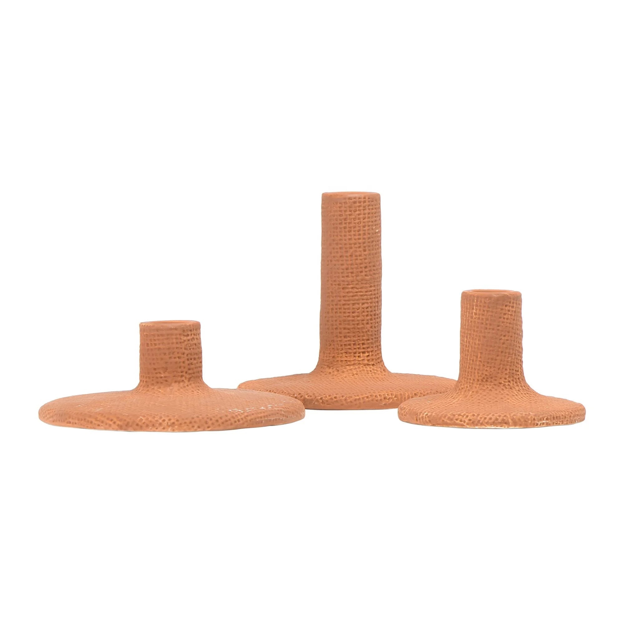 Creative Modern Orange Mosaic Design Round Base Ceramic Candle Holder Tabletop Candlestick Home Decoration