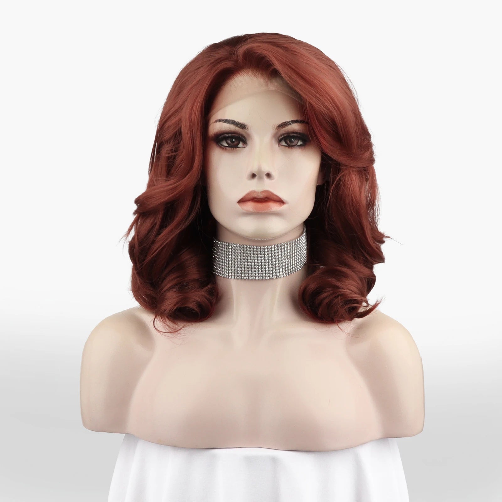 Celebrity 16inch Short bob Cut Brown Hair Matte Heat Resistant Fiber Synthetic Wigs Vendor