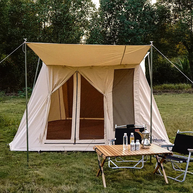4-6 Person Beige House Tent Outdoor Suppliers Tents Camping Outdoor for Party and Wedding Awning Cabin Tents 2025