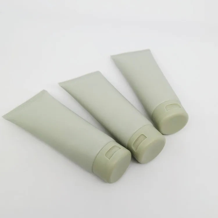 Matte Green Cosmetic Tube Packaging Lotion Packaging Colloidal Sub Bottle Squeeze Soft Hose Plastic Wash Facial Cleanser Tube