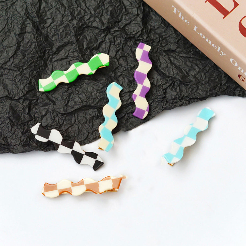 New Design Wavy No Bend Hair Pins PVC French Bright Jelly Color Barrette Metal Hairclips