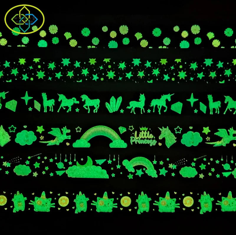 Japanese Fluorescent Cartoon Design Holographic Colorful Washi Masking Tapes