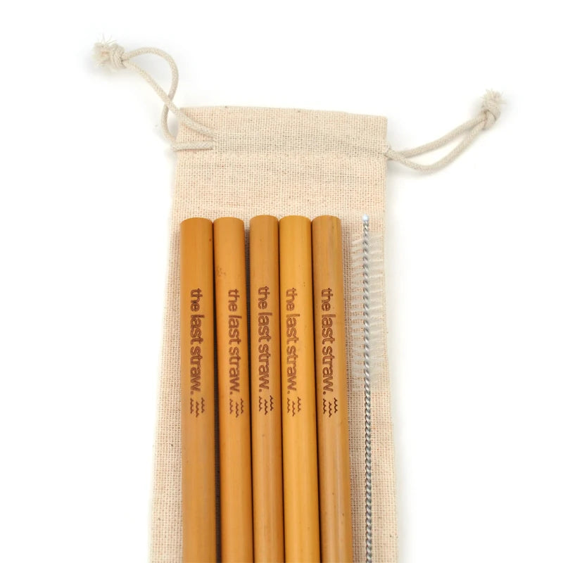 Custom Bamboo Straws Set Package with Custom Package Eco Friendly Products