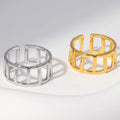 Beimai OEM Hollow Geometric Open Stainless Steel Ring