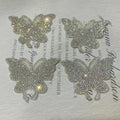 Hot Selling Shiny Self-Adhesive Rhinestone Patch Butterfly Design for DIY Clothing Decoration Decorative Stickers