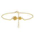ACME  14K Gold Solid 925 Silver Sunflower  Anklet  Bracelets Chain Luxury Jewelry Gift Link Foot Chain Anklet for Woman Girl
