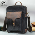 Andong Leather Shoulder Bag for Men Genuine Cow Leather Vintage Crossbody Bag Cowhide Simple Handbag Big Capacity Top-Handle Bag