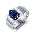 New Luxury Silver 925 Jewelry 2023 Men Rings Lab Grown Sapphire Rings Diamond Ring for Men Engagement Wedding Birthday Gift