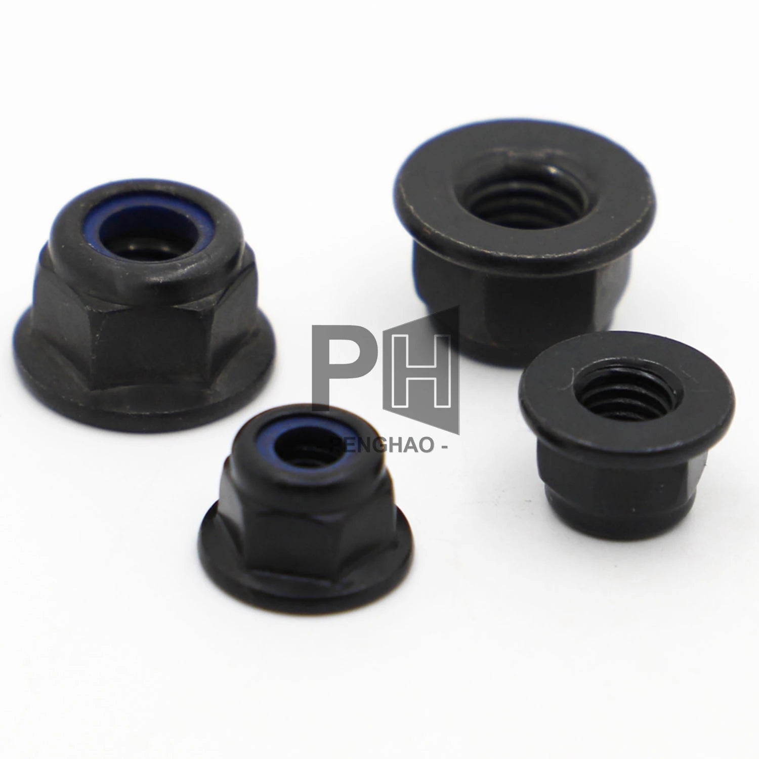 OEM Factory M3 M4 M5 M6 M8 Black Carbon Steel Self-locking Nylock Locknut Hex Flange Nylon Insert Lock Nut