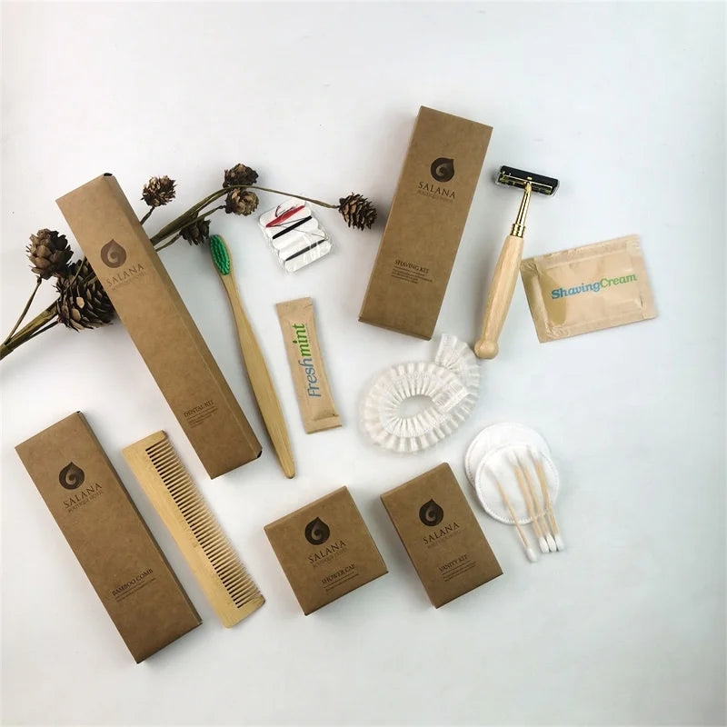 Biodegradable Hotel Amenity Set Eco Friendly Guest Bathroom Hotel Toiletries Luxury Set Disposable Hotel Amenities