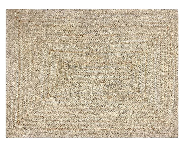 Hand Made Plush Jute Rug with Traditional Square Boucle Design Lightweight Flat Weave From China MegaBDM