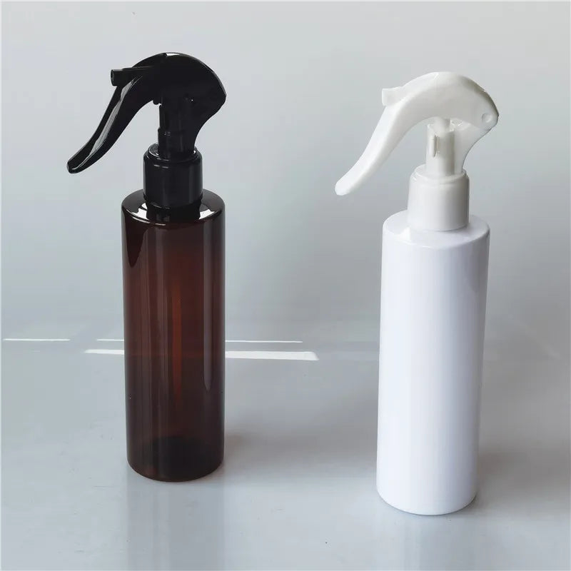 300ml PET Cylinder Flat Shoulder Pump Sprayer White Plastic Empty Cosmetic Packaging Lotions Facial Cleanser Shampoo Custom PP