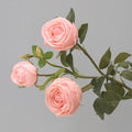 AF10953 Wedding Centerpiece Decoration Satin Artificial 3 Heads Real Touch Dusty Rose Artificial Flowers in Bulk  White Pink