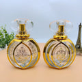 Arabic Gold Metal Oud Custom Engraving 3ml 6ml 12ml Fancy Attar Crystal Glass Perfume Essential Oil Bottles With Gold Cap