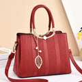 Women's Fashion High Capacity Multiple Compartments Hardware Pendant Shoulder Zipper Messenger Bags