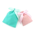 Luxury Drawstring Gift Packaging Velvet Fabric Blue Pink Jewelry Pouches With Ribbon Bow Knot