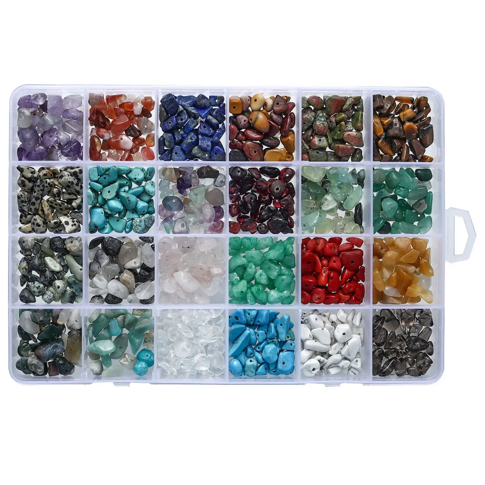 Natural Stone Mixed Chips Nuggets Beads 3-8mm 16 Inches for Bracelet Making Chakra Kit