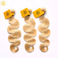 XBL 100% Human Brazilian Remy Hair Extensions Curly Straight Wave Styles Short Long Burmese Raw Blonde Bundles Naturally #613