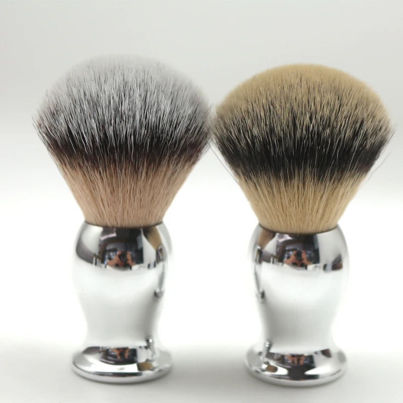 Private Label Top Quality Silver Handle Synthetic Bristle Shaving Brushes Shaving Brush Kit Barber Shop Beard Shaving Brushes